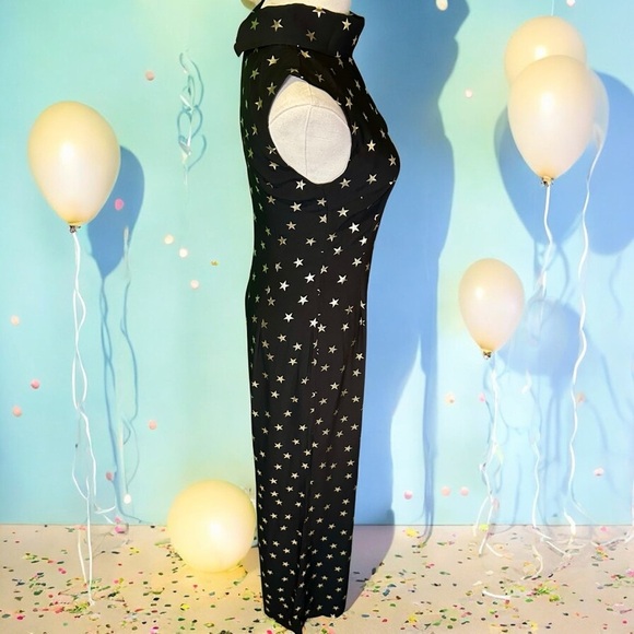 NWT RIXO London ‘Frankie’ Black & Gold Star Print Jumpsuit Size XXS / 2 - Picture 14 of 16